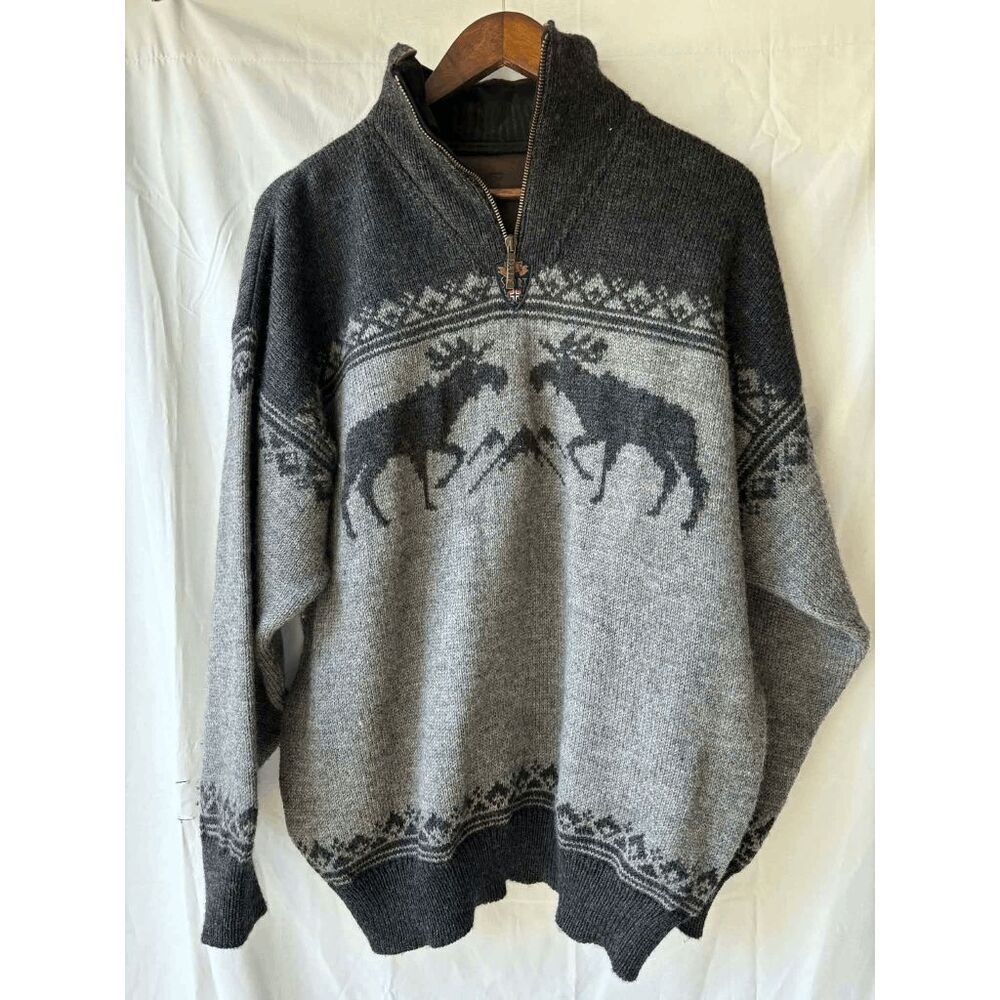Dale of Norway Sport 100% Wool Country Moose Sweater Mens Size Large